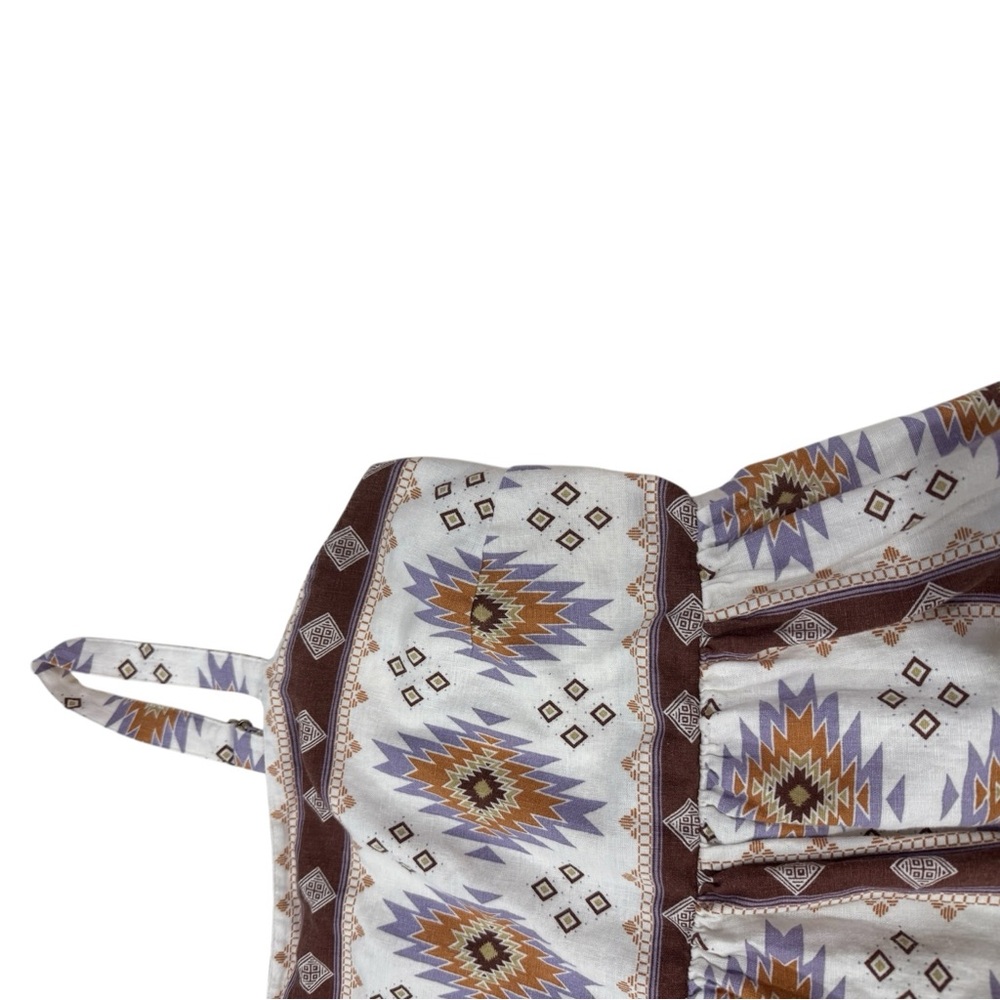 NWOT Sonoma Boho Aztec Midi Dress - w/Pockets, Adjustable Straps, Empire Waist - Picture 9 of 14